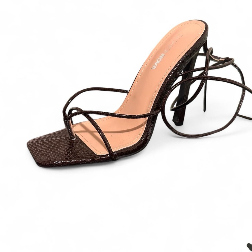 Fashion Nova Brown Strappy Heels